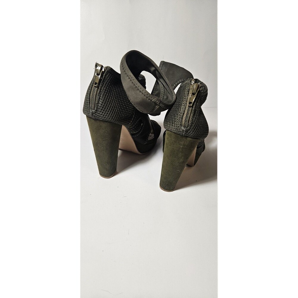 Zara Fabric Wraparound Sock-Fit Cut-Out Sandals Khaki/Olive Green Size 8.5 - Picture 2 of 5